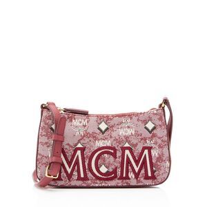 MCM Vintage Monogram Jacquard Aren Mini Shoulder Bag